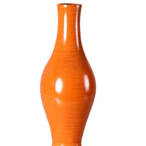 AdecoTrading Decorative Wood Reverse Hourglass Design Vase | Wood decor, Vase, Orange decor
