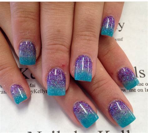Pin by Naye on à la mode des ongles | Ombre nails glitter, Purple ombre nails, Teal nails