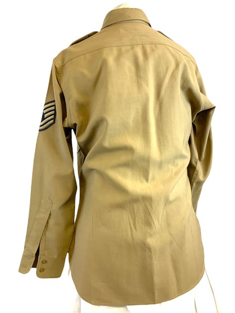 US USAAF Air Force Technical Sergeant Shirt With Insignia 14 Collar | eBay