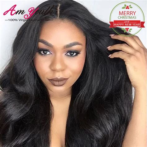 100% Virgin Brazilian Hair Full Lace Human Hair Wigs / Lace Front Wigs Glueless Body Wave Wigs ...