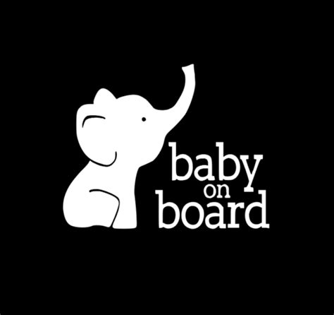 Baby Elephant on Board Sticker Decal | Baby on Board Store