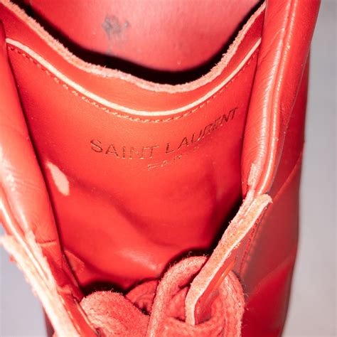 Saint Laurent Red Leather Sneakers