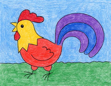 Draw a Rooster · Art Projects for Kids