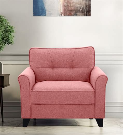 Buy Aldrin Fabric 1 Seater Sofa In Pink Colour at 47% OFF by Trevi Furniture | Pepperfry