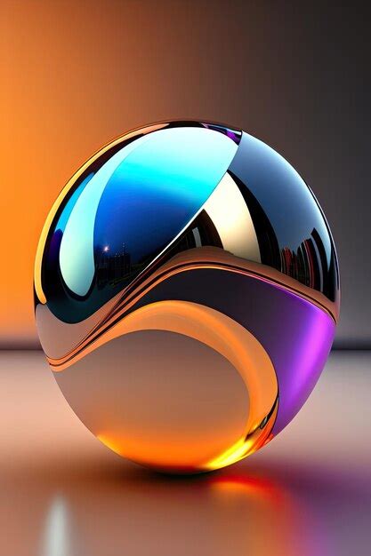 Premium AI Image | Abstract 3D chrome ball