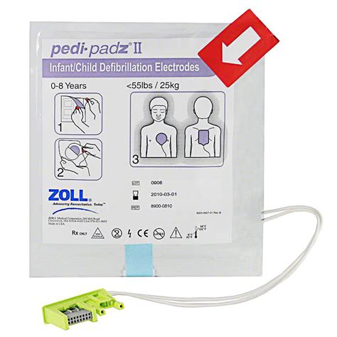 Zoll 8900-0810-01 Pediatric Pedi-Padz II Electrode Pad Set for AED Plus and AED Pro