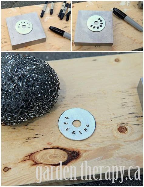 Metal Stamped Plant Tags from Hardware Store Finds - Garden Therapy | Metal stamping, Crafts ...