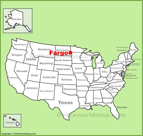 Fargo location on the U.S. Map - Ontheworldmap.com