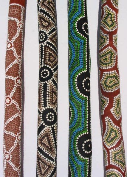 Aboriginal Didgeridoo Art | Stick art, Painted sticks, Painted driftwood