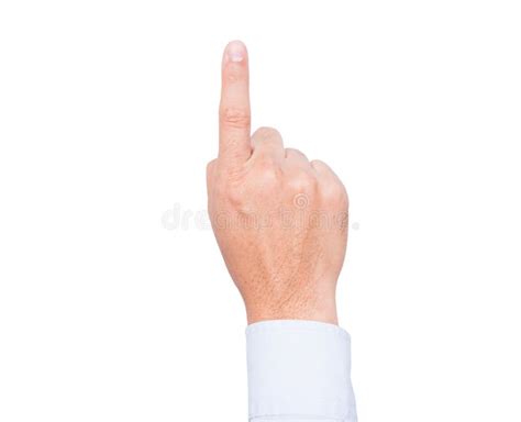 Back Hand of Businessman Index Finger Pointing Upwards Isolated Stock Photo - Image of direction ...