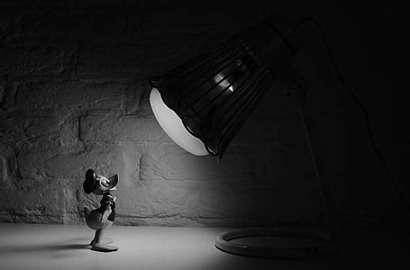 Free photo: black-and-white, cartoon, donald duck, spotlight, walt disney, electric Lamp ...