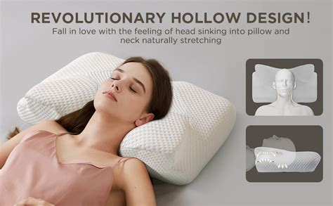 Osteo Cervical Pillow for Neck Pain Relief, Hollow Design Odorless Memory Foam Pillows with ...