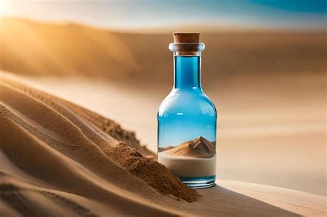 Premium Photo | Filling a bottle with sand