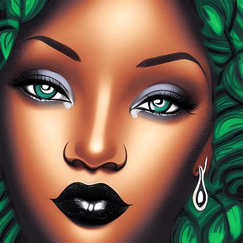 Bushee Whole Full Face Stunning Lady Elegant Jazz Black Woman Clipart · Creative Fabrica