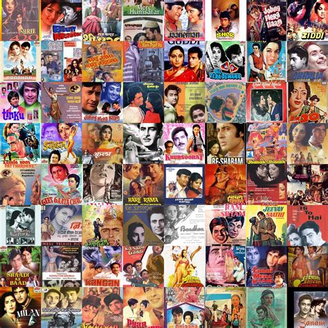 Collage of Old Hindi Movie Posters based on a Song