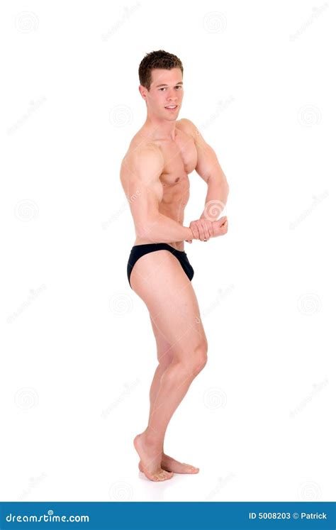 Body Builder, Side Chest Pose Stock Image - Image of speedo, pack: 5008203