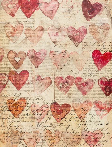 Vintage Heart Scrapbook Paper Free Stock Photo - Public Domain Pictures