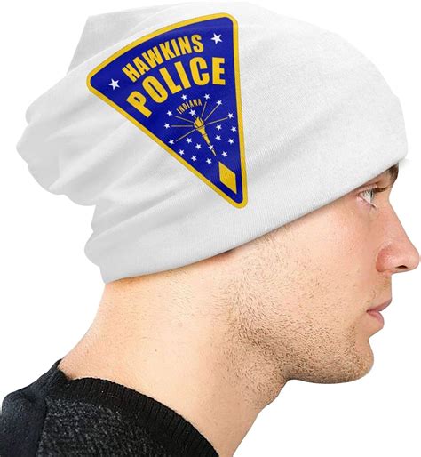 Amazon.com: CAMIN Best Winter Hats Hawkins Police Badge Indiana Adult Beanie Knit Hat Black ...