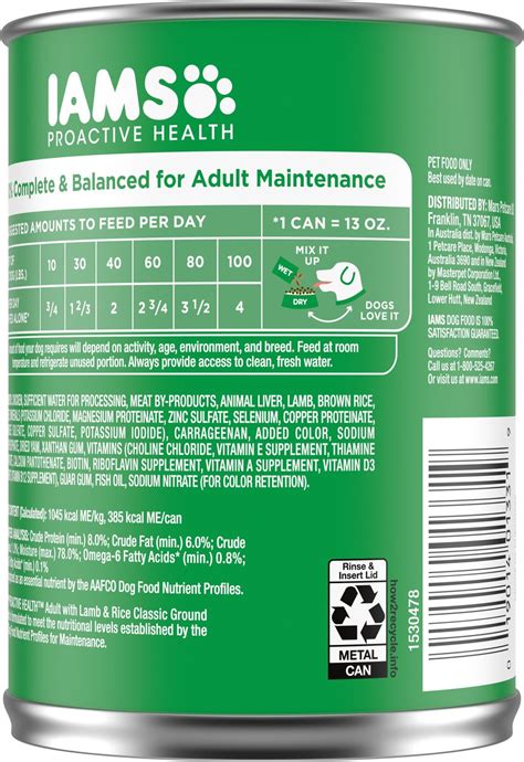 Iams Dog Food Ingredients Label - Ythoreccio