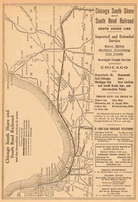 MAP – CHICAGO – CHICAGO SOUTH SHORE AND SOUTH BEND RAILROAD | Chicago ...