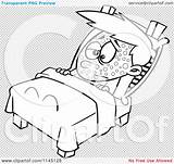 Cartoon Clipart Of A Black And White Boy Sick With Measles Resting In  sketch template
