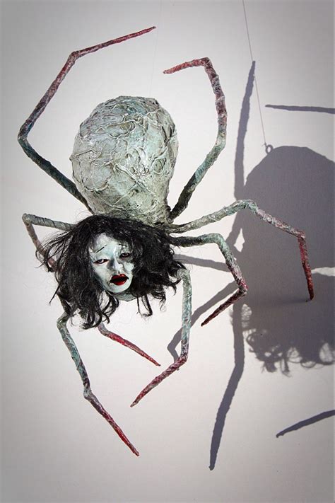 Ooak handmade hanging spider horror art sculpture - JorōgumoYōkai ...