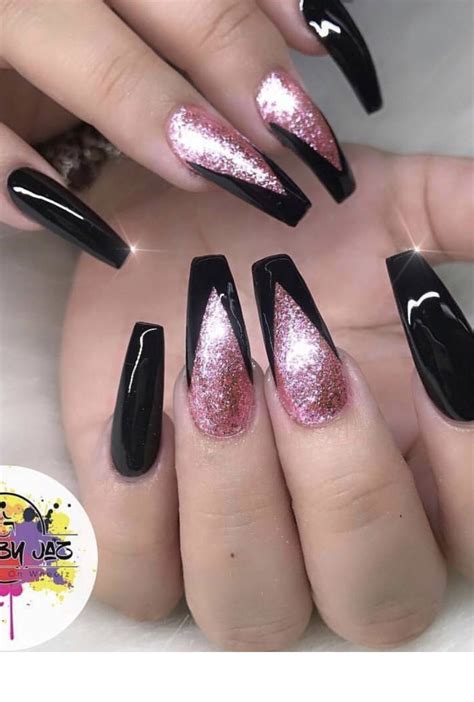 Go Glam With Classy Pink And Black Nails! – The FSHN