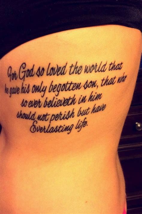 John 3:16 , rib cage tattoos, got this for my grandpa who taught me the words of the lord when I ...