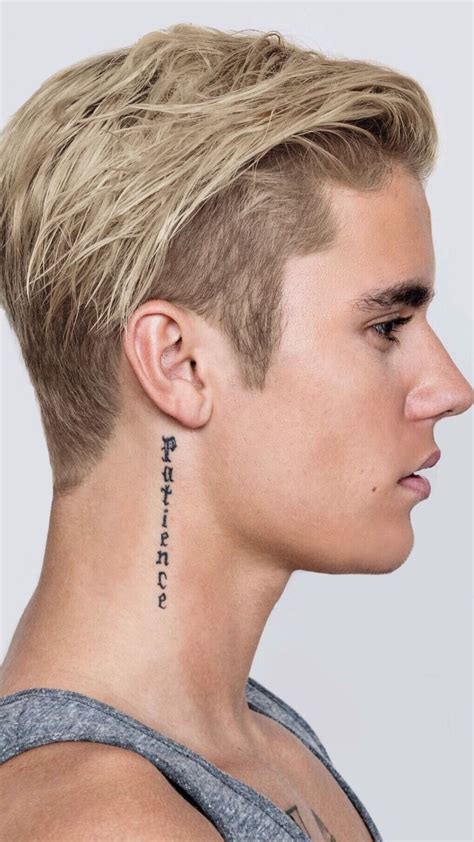 Justin Bieber Neck Tattoo Patience