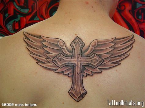 Cross With Wings Tattoo Delicate Cross Tattoos For Women Pictures to ...