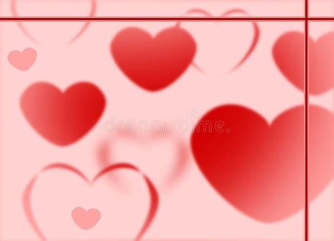 Red and Pink Hearts on Vivid Red Background Bokeh Blur Effect Love Greeting Card Gradient ...