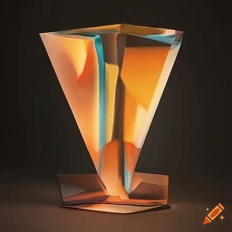 Cubist glass vase with dramatic lighting on Craiyon