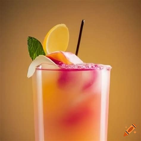 Refreshing white peach cocktail