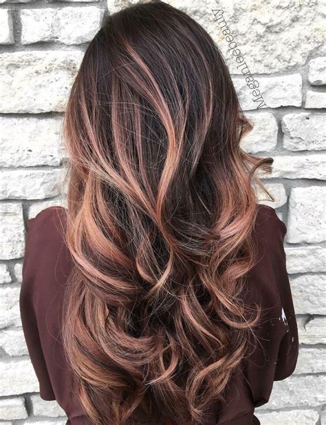 Luxury Dark Brown Rose Gold Balayage Highlight 100% Human Hair - Etsy