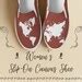 World Map Slip on Shoes Women Canvas Shoes Custom Shoes Unique Shoes Comfortable Shoes Summer ...