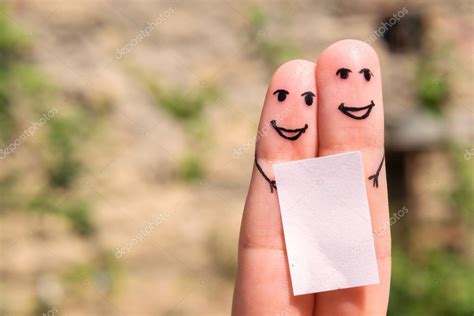 Art of finger. people with blank Stock Photo by ©mariis 109990666