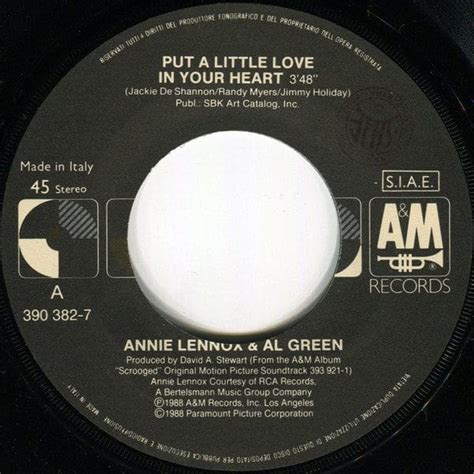 5789 - Annie Lennox And Al Green - Put A Little Love In Your Heart - Italy - 7" Single - 390 382 ...