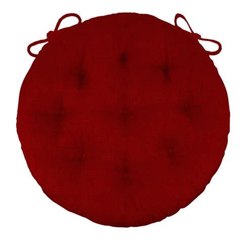 Rave Red Bistro Chair Pads are made in a sleek woven fabric with a subtle sheen, in vivid red ...