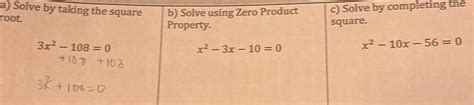 [ANSWERED] a Solve by taking the square root 3x 108 0 108 108 37 108 0 - Kunduz