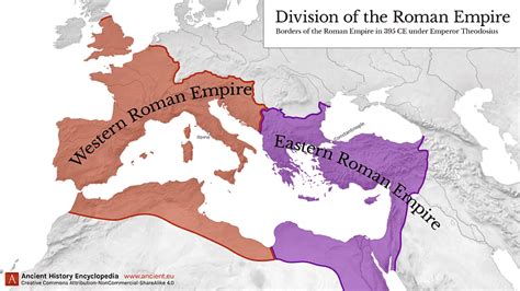 Western & Eastern Roman Empire, 395 CE | Roman empire map, Roman empire ...