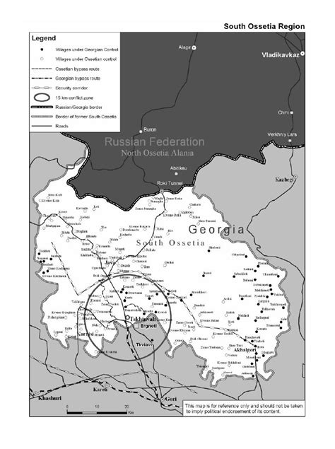 Detailed map of South Ossetia region | South Ossetia | Asia | Mapsland ...