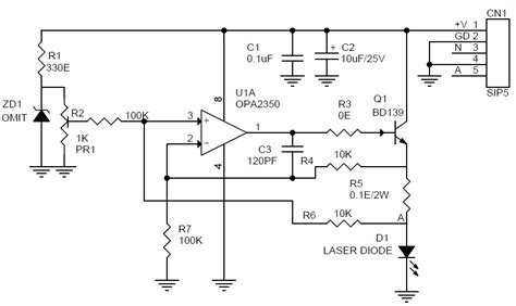 Constant Current Laser Diode Driver Circuit Using OPA2350 OpAmp ...