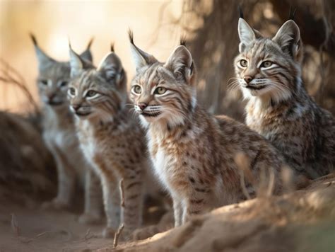 Premium AI Image | Group of Bobcat in natural habitat generative AI