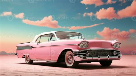 Retro classic pink car wallpaper 27109311 Stock Photo at Vecteezy