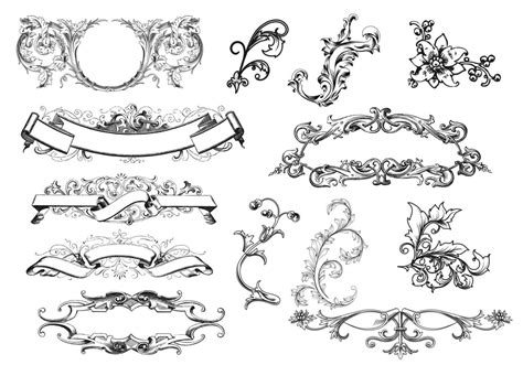 Antique Scroll Ornament Vectors | Scroll tattoos, Art images, Antiques