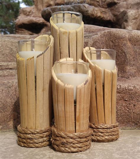 Bamboo Candle Holders | Bamboo candle, Bamboo candle holder, Bamboo lamp