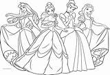 Four Disney Princess Coloring Page – Wecoloringpagecom sketch template