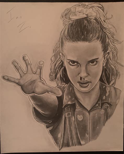 Drawing I did of eleven from stranger things. Posting it here because ...