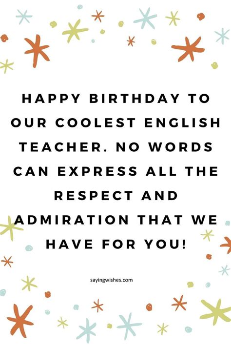 Happy Birthday Wishes, Status (With Images) For English Teacher in 2021 | Happy birthday teacher ...