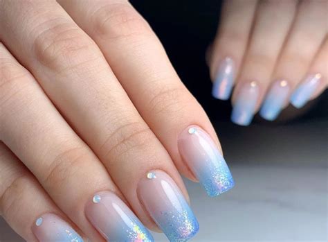 Top Winter Ice Blue Nails Ombre For You - Selective Nails & Beauty Spa